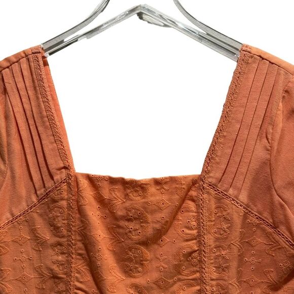 Midnight Sky Viscose-Linen Blend Embroidered Cottagecore Blouse Size Medium NWT - Picture 5 of 10